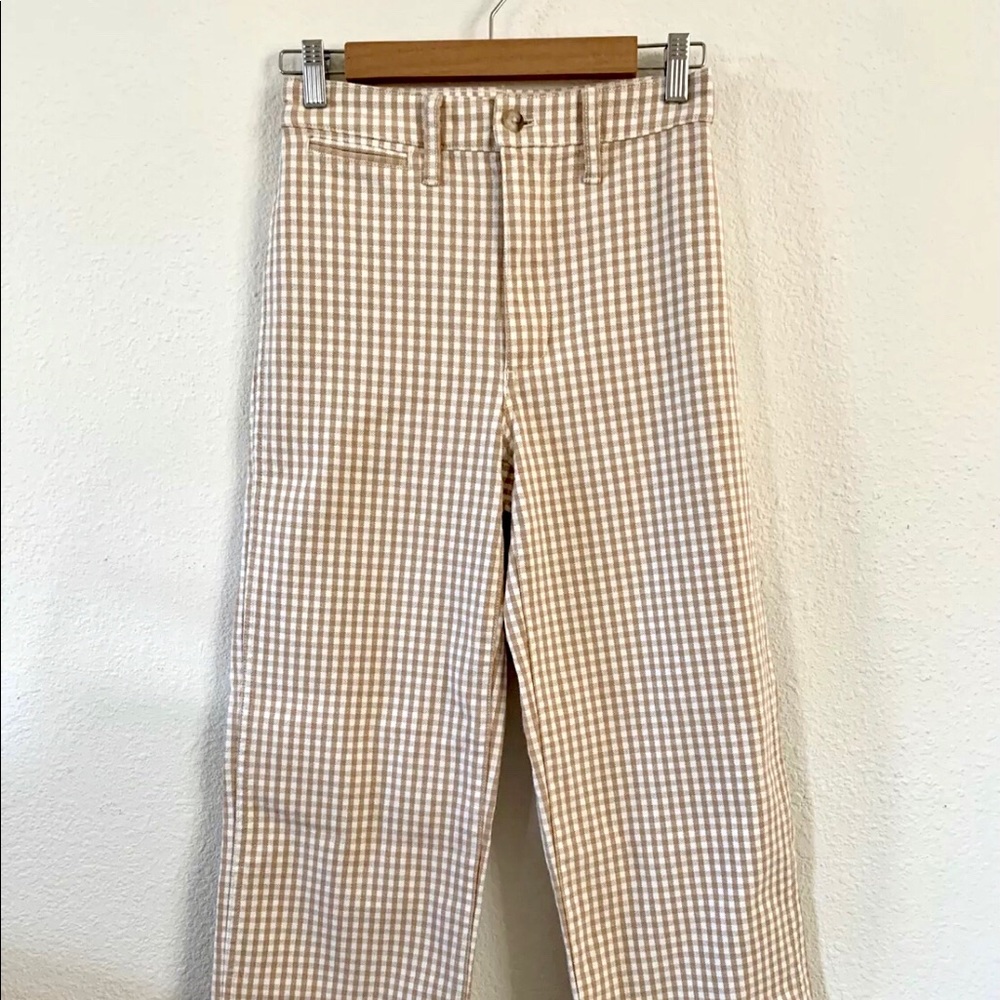 Madewell Slim Emmett Wide Leg Pants Gingham 24